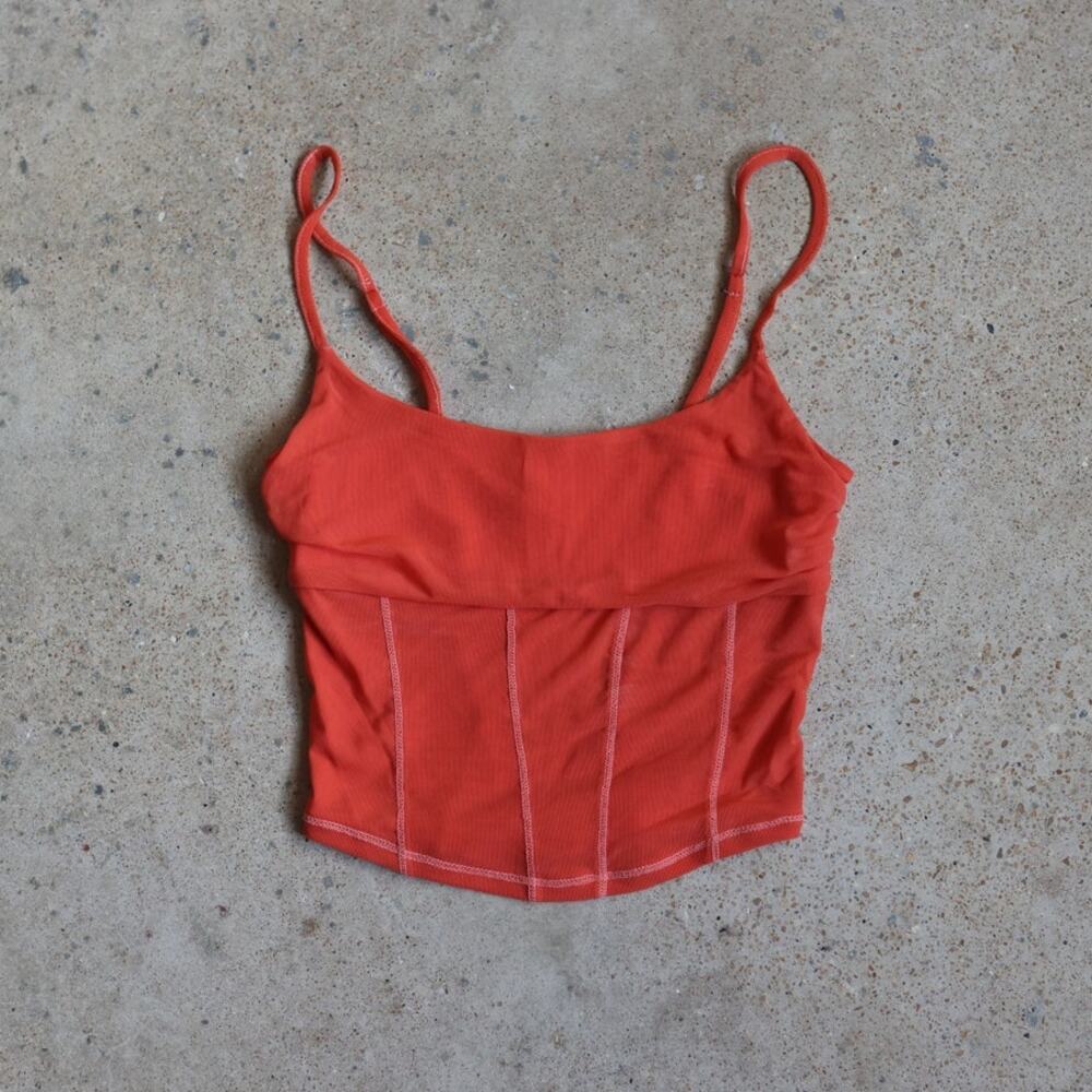 Urban Outfitters Y2K Orange Corset Cami Top Medium
